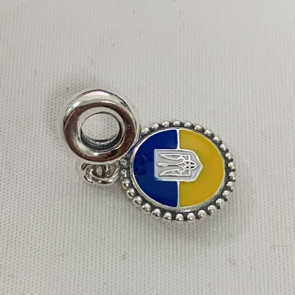 Pandora Ukraine Flag Charm, S925 Silver Bracelets - Picture 3 of 4